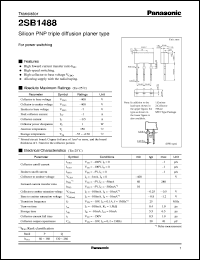 2SB1488 datasheet: Silicon PNP triple diffusion planar type small signal transistor 2SB1488