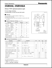 2SB0948 datasheet: Silicon PNP epitaxial planar type power transistor 2SB0948