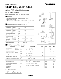 2SB1148 datasheet: Silicon PNP epitaxial planar type power transistor 2SB1148