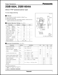 2SB1604 datasheet: Silicon PNP epitaxial planar type power transistor 2SB1604