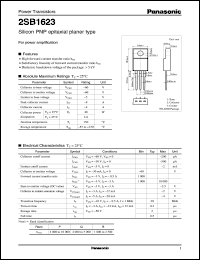 2SB1623 datasheet: Silicon PNP epitaxial planar type power transistor 2SB1623