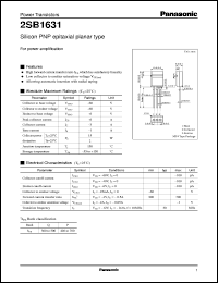 2SB1631 datasheet: Silicon PNP epitaxial planar type power transistor 2SB1631