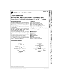 LMC7215IM datasheet: Micro-Power, Rail-to-Rail CMOS Comparators with Open-Drain/Push-Pull Outputs and TinyPak Package LMC7215IM