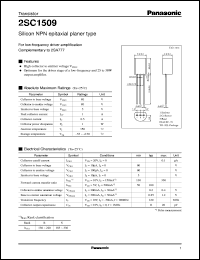 2SC1509 datasheet: Silicon NPN epitaxial planer type small signal transistor 2SC1509