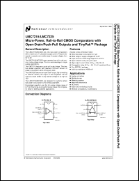 LMC7215IM5X datasheet: Micro-Power, Rail-to-Rail CMOS Comparators with Open-Drain/Push-Pull Outputs and TinyPak Package LMC7215IM5X