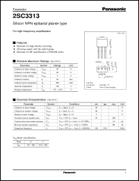 2SC3313 datasheet: Silicon NPN epitaxial planer type small signal transistor 2SC3313