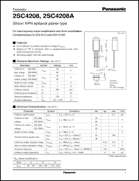 2SC4208 datasheet: Silicon NPN epitaxial planer type small signal transistor 2SC4208