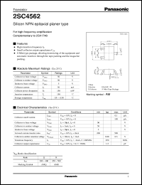2SC4562 datasheet: Silicon NPN epitaxial planer type small signal transistor 2SC4562