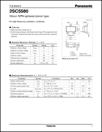 2SC5580 datasheet: Silicon NPN epitaxial planer type small signal transistor 2SC5580