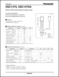 2SC1473 datasheet: Silicon NPN triple diffusion planer type small signal transistor 2SC1473