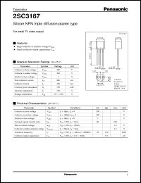 2SC3187 datasheet: Silicon NPN triple diffusion planer type small signal transistor 2SC3187