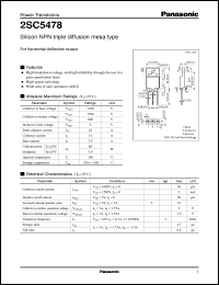 2SC5478 datasheet: Silicon NPN triple diffusion mesa type power transistor 2SC5478