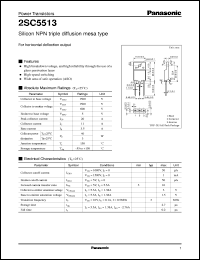 2SC5513 datasheet: Silicon NPN triple diffusion mesa type power transistor 2SC5513