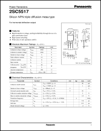 2SC5517 datasheet: Silicon NPN triple diffusion mesa type power transistor 2SC5517