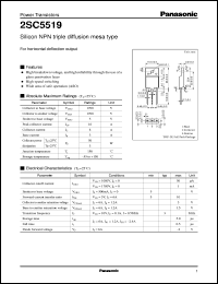 2SC5519 datasheet: Silicon NPN triple diffusion mesa type power transistor 2SC5519