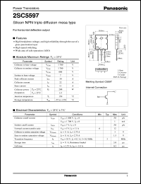 2SC5597 datasheet: Silicon NPN triple diffusion mesa type power transistor 2SC5597