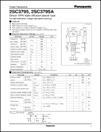 2SC3795A datasheet: Silicon NPN triple diffusion planar type power transistor 2SC3795A