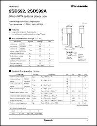 2SD0592A datasheet: Silicon NPN epitaxial planer type small signal transistor 2SD0592A