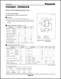 2SD0602 datasheet: Silicon NPN epitaxial planer type small signal transistor 2SD0602