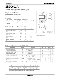 2SD0602A datasheet: Silicon NPN epitaxial planer type small signal transistor 2SD0602A