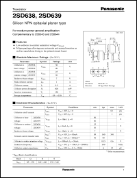 2SD0638 datasheet: Silicon NPN epitaxial planer type small signal transistor 2SD0638