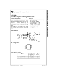 LMC7660IN datasheet: Switched Capacitor Voltage Converter LMC7660IN