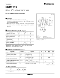 2SD1119 datasheet: Silicon NPN epitaxial planer type small signal transistor 2SD1119