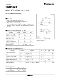 2SD1824 datasheet: Silicon NPN epitaxial planer type small signal transistor 2SD1824