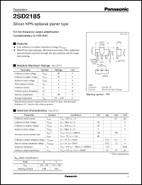 2SD2185 datasheet: Silicon NPN epitaxial planer type small signal transistor 2SD2185