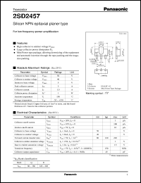 2SD2457 datasheet: Silicon NPN epitaxial planer type small signal transistor 2SD2457