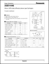 2SD1446 datasheet: Silicon NPN triple diffusion planar type Darlington power transistor 2SD1446