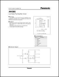 AN360 datasheet: Low Noise Pre-Amplifier Circuit AN360