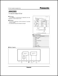 AN5265 datasheet: TV Sound Output Circuit AN5265