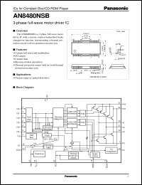 AN8480NSB datasheet: 3-phase full-wave motor driver IC AN8480NSB