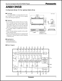 AN8813NSB datasheet: 4-channel driver IC for optical disk AN8813NSB