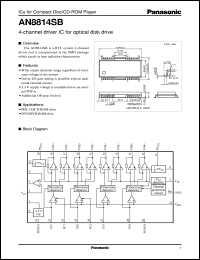 AN8814SB datasheet: 4-channel driver IC for optical disk AN8814SB