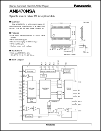 AN8470NSA datasheet: Spindle motor driver IC for optical disk AN8470NSA