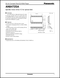 AN8472SA datasheet: Spindle motor driver IC for optical disk AN8472SA