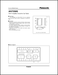 AN7259S datasheet: FM-IF Amplifier Circuit for Car Radio AN7259S