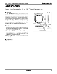 AN7500FHQ datasheet: Audio signal processing IC for 1.5 V headphone stereo AN7500FHQ