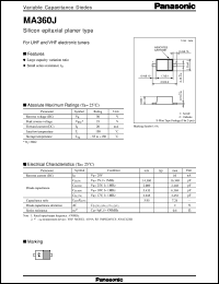 MA2Z360J datasheet: Silicon epitaxial planer type variable capacitance diode MA2Z360J