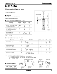 MA2B190 datasheet: Silicon epitaxial planer type switching diode MA2B190