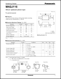 MA2J116 datasheet: Silicon epitaxial planer type switching diode MA2J116