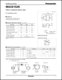 MA3X152K datasheet: Silicon epitaxial planer type switching diode MA3X152K