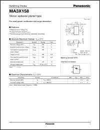 MA3X158 datasheet: Silicon epitaxial planer type switching diode MA3X158