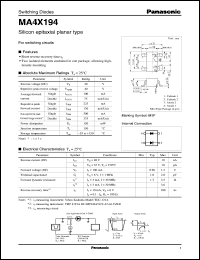 MA4X194 datasheet: Silicon epitaxial planer type switching diode MA4X194