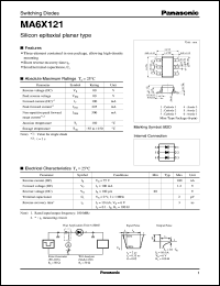 MA6X121 datasheet: Silicon epitaxial planer type switching diode MA6X121