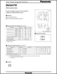 MAZ3047X datasheet: Silicon planer type zener diode MAZ3047X