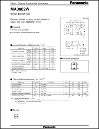 MAZ3062X datasheet: Silicon planer type zener diode MAZ3062X