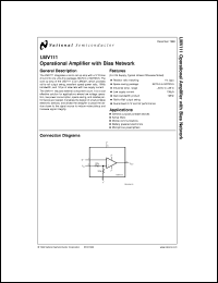 LMV111M5X datasheet: Operational Amplifier with Bias Network LMV111M5X